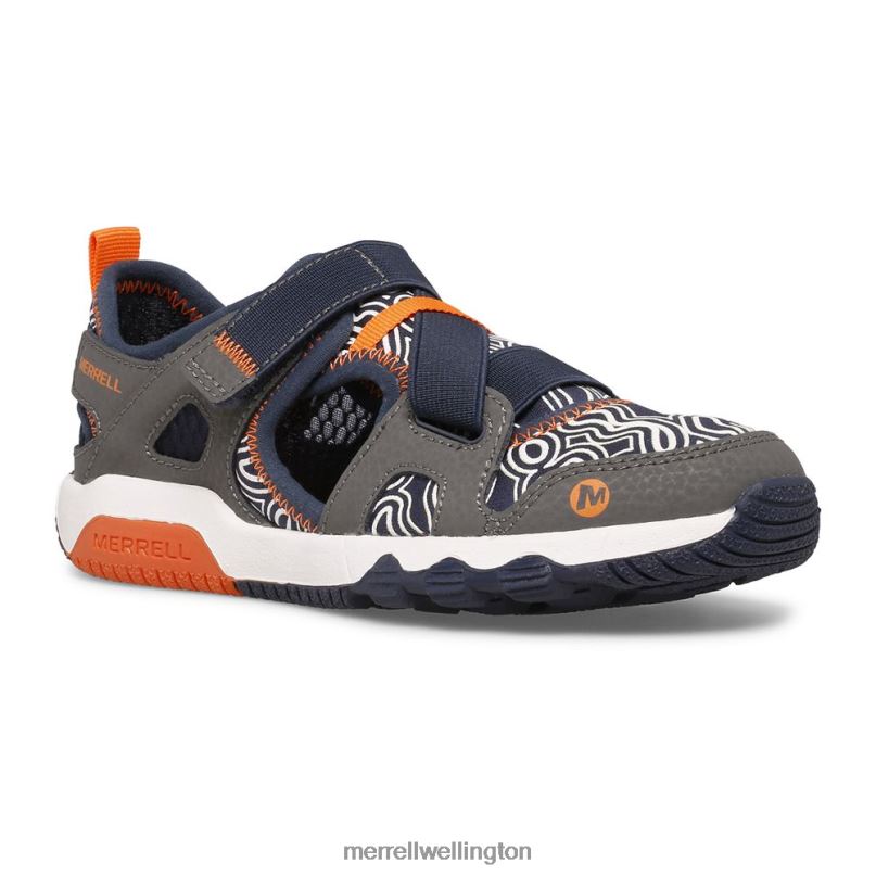 Hydro Free Roam Chroma Monarch Sandal (MK265855K) Merrell Kids 8VV6P1503 Shoes Grey/Navy