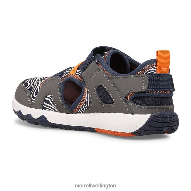 Hydro Free Roam Chroma Monarch Sandal (MK265855K) Merrell Kids 8VV6P1503 Shoes Grey/Navy