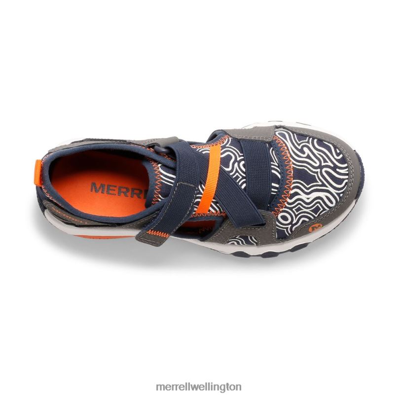 Hydro Free Roam Chroma Monarch Sandal (MK265855K) Merrell Kids 8VV6P1503 Shoes Grey/Navy