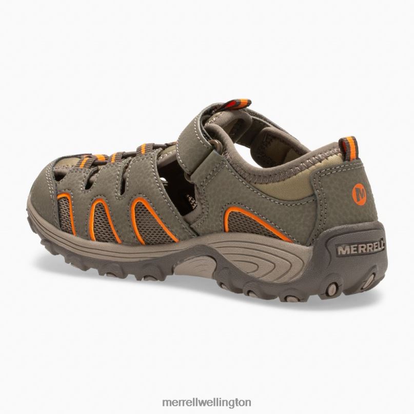Hydro H2O Hiker Sandal (MK261856K) Merrell Kids 8VV6P1411 Shoes Gunsmoke/Orange
