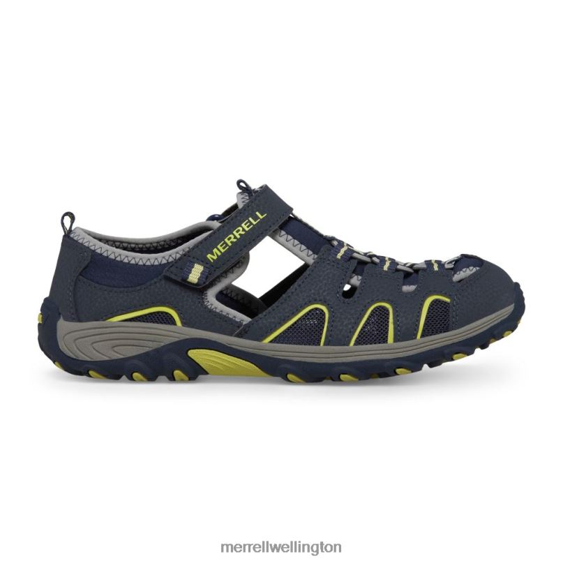 Hydro H2O Hiker Sandal (MK262163) Merrell Kids 8VV6P1412 Shoes Navy/Lime