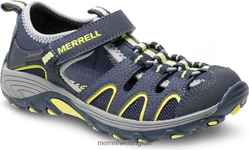 Hydro H2O Hiker Sandal (MK262163) Merrell Kids 8VV6P1412 Shoes Navy/Lime