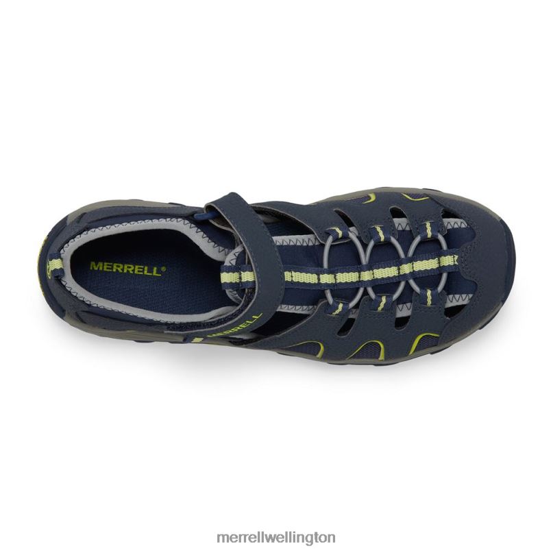 Hydro H2O Hiker Sandal (MK262163) Merrell Kids 8VV6P1412 Shoes Navy/Lime