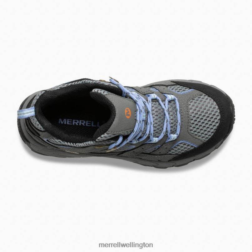 Moab 2 Mid Waterproof Boot (MK162260) Merrell Kids 8VV6P804 Shoes Grey/Periwinkle