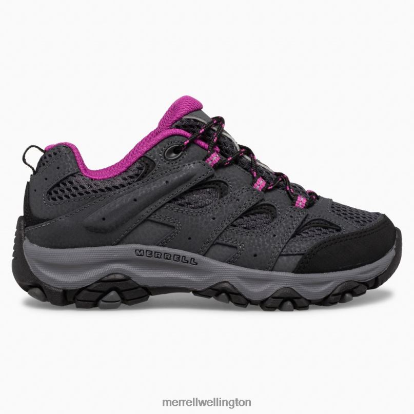 Moab 3 Low Lace Shoe (MK165708) Merrell Kids 8VV6P1429 Shoes Granite/Berry