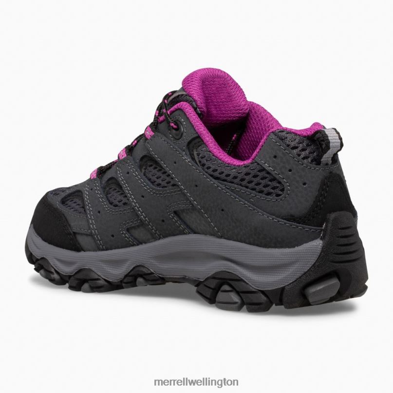 Moab 3 Low Lace Shoe (MK165708) Merrell Kids 8VV6P1429 Shoes Granite/Berry