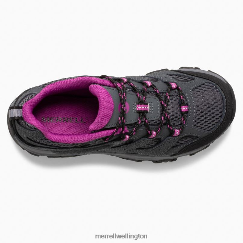 Moab 3 Low Lace Shoe (MK165708) Merrell Kids 8VV6P1429 Shoes Granite/Berry