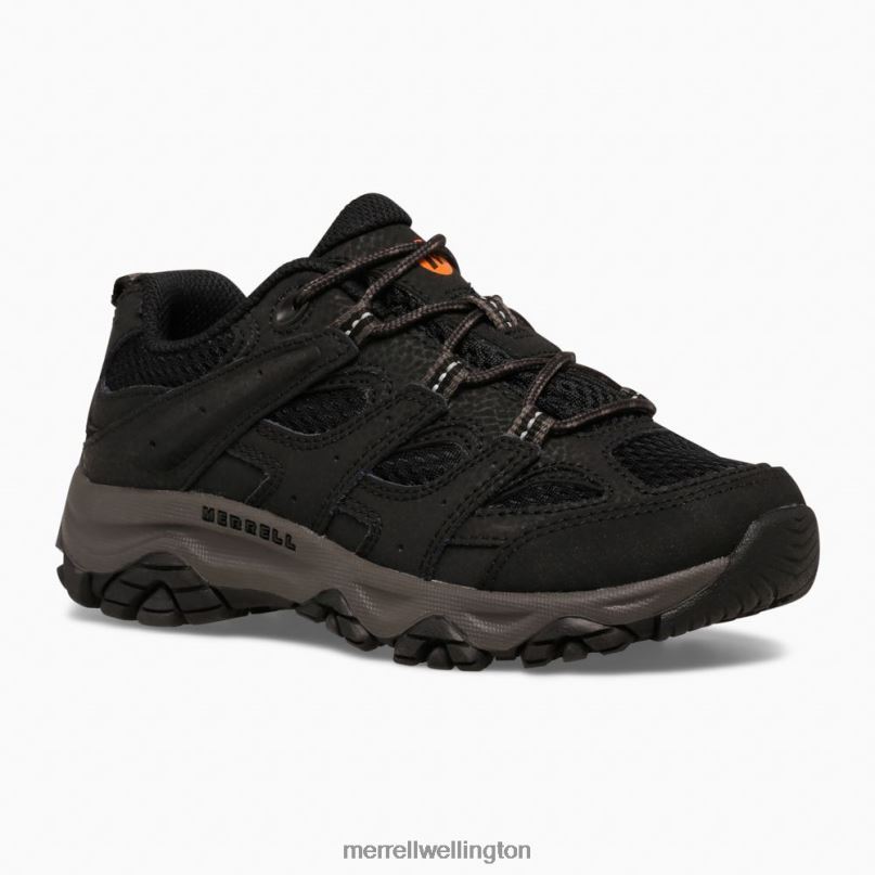 Moab 3 Low Lace Shoe (MK265707) Merrell Kids 8VV6P1428 Shoes Black