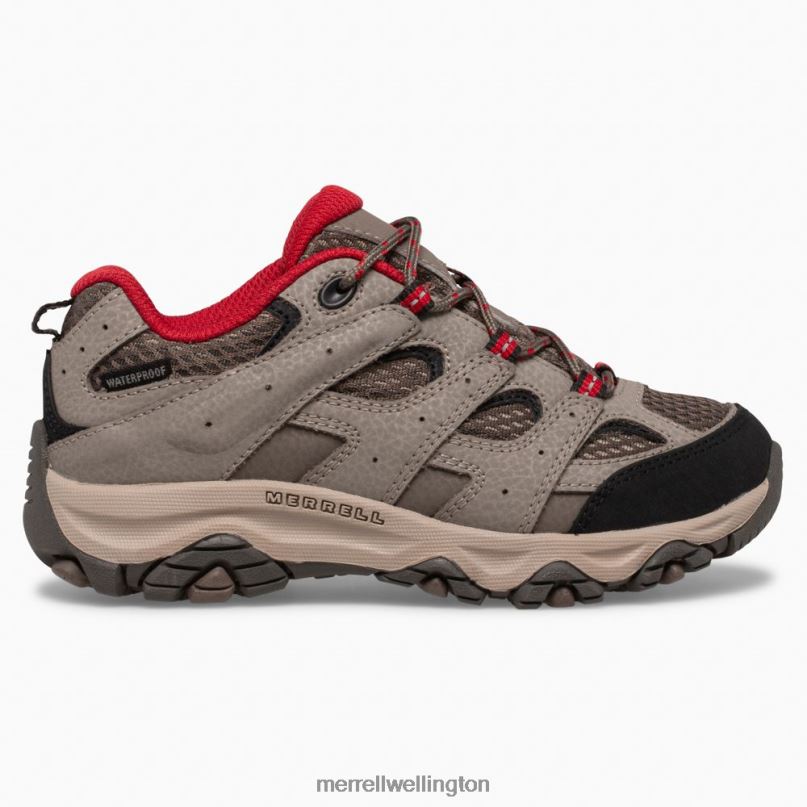 Moab 3 Low Lace Waterproof Sneaker (MK265705) Merrell Kids 8VV6P1478 Shoes Boulder Red