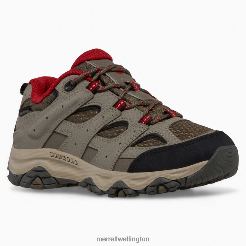 Moab 3 Low Lace Waterproof Sneaker (MK265705) Merrell Kids 8VV6P1478 Shoes Boulder Red
