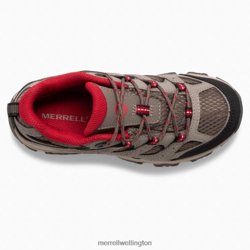 Moab 3 Low Lace Waterproof Sneaker (MK265705) Merrell Kids 8VV6P1478 Shoes Boulder Red