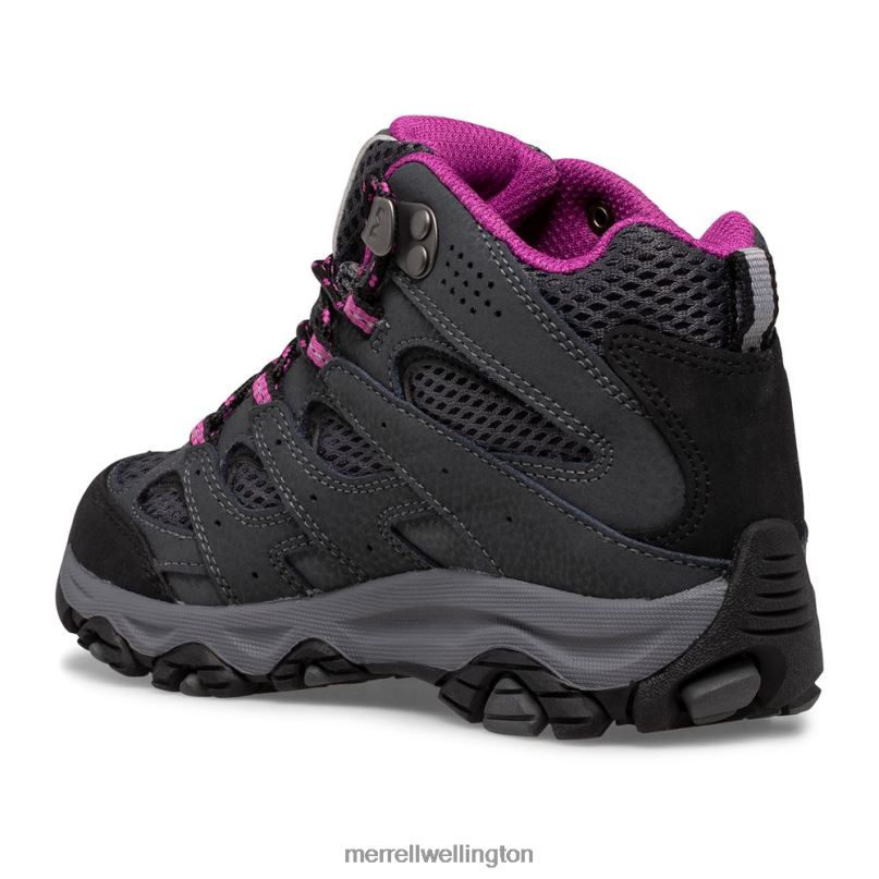Moab 3 Mid Waterproof Boot (MK165703) Merrell Kids 8VV6P1433 Shoes Granite/Berry