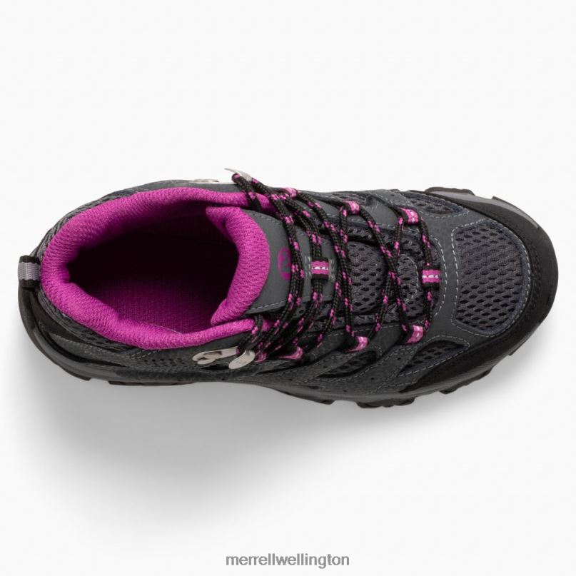 Moab 3 Mid Waterproof Boot (MK165703) Merrell Kids 8VV6P1433 Shoes Granite/Berry