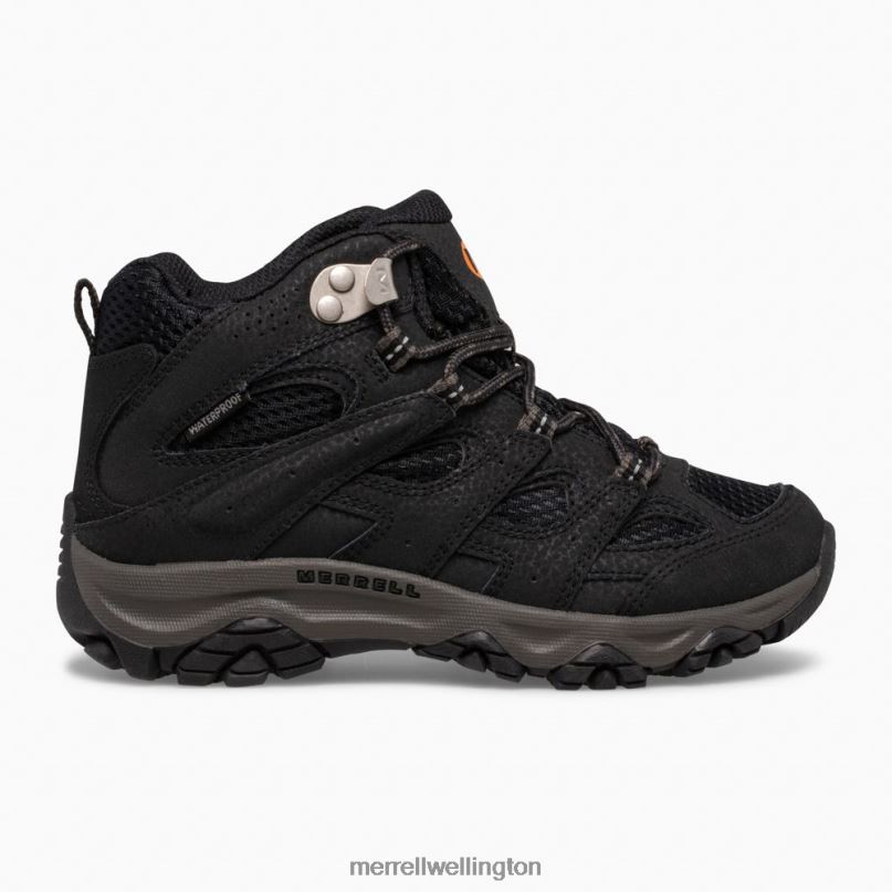 Moab 3 Mid Waterproof Boot (MK265702) Merrell Kids 8VV6P1431 Shoes Black