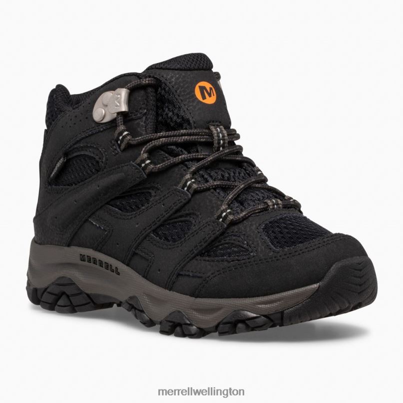 Moab 3 Mid Waterproof Boot (MK265702) Merrell Kids 8VV6P1431 Shoes Black