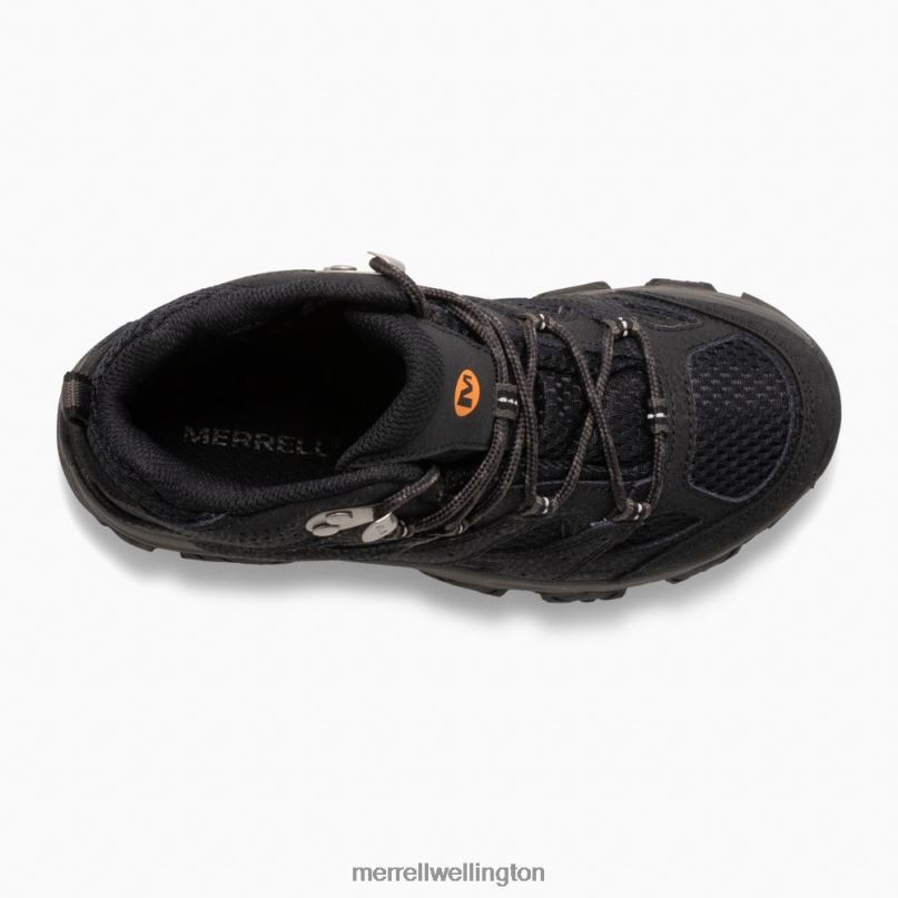 Moab 3 Mid Waterproof Boot (MK265702) Merrell Kids 8VV6P1431 Shoes Black