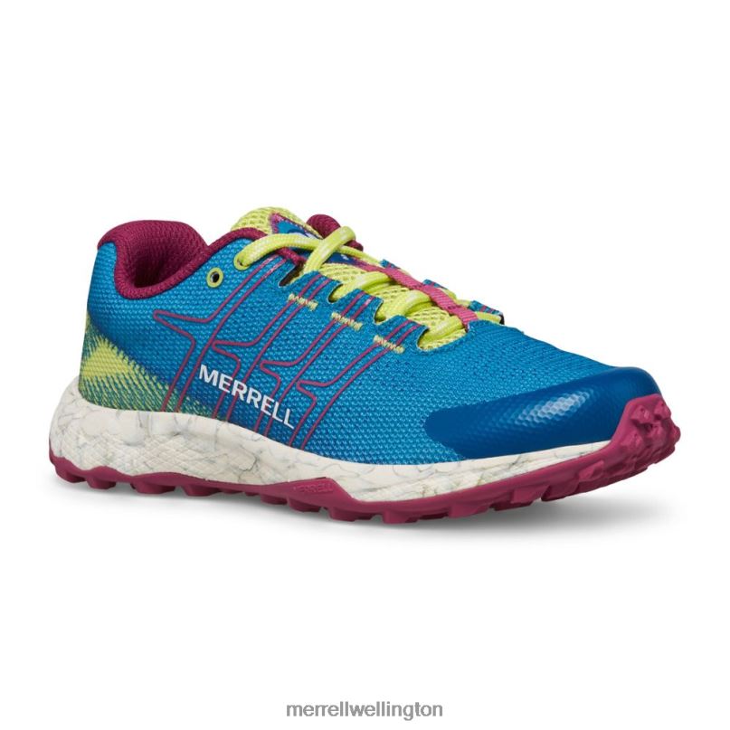 Moab Flight Low (MK167107) Merrell Kids 8VV6P1438 Shoes Teal/Lime/Fuchsia