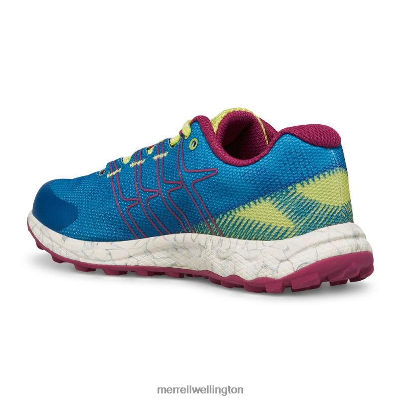 Moab Flight Low (MK167107) Merrell Kids 8VV6P1438 Shoes Teal/Lime/Fuchsia