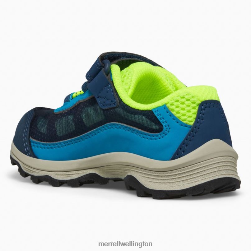 Moab Speed Low A/C Jr. Waterproof Sneaker (ML267122) Merrell Kids 8VV6P1368 Shoes Navy/Hi Viz