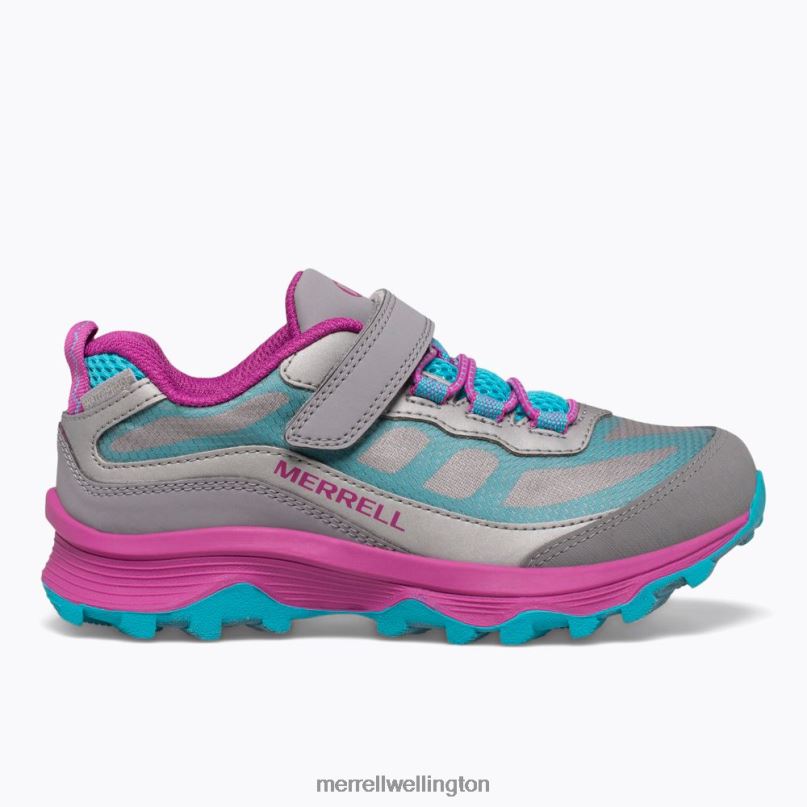 Moab Speed Low A/C Waterproof (MK165211) Merrell Kids 8VV6P1362 Shoes Grey/Silver/Turquoise