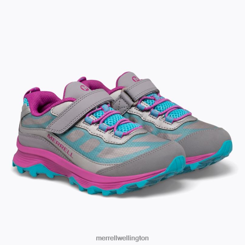 Moab Speed Low A/C Waterproof (MK165211) Merrell Kids 8VV6P1362 Shoes Grey/Silver/Turquoise