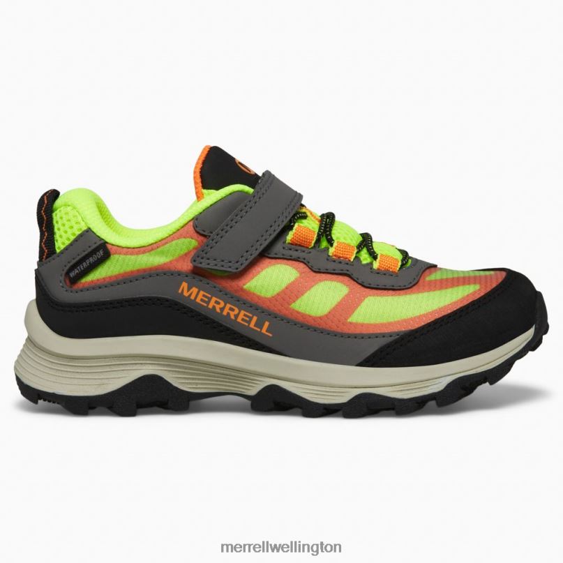 Moab Speed Low A/C Waterproof (MK266774) Merrell Kids 8VV6P1366 Shoes Grey/Hi Viz/Orange