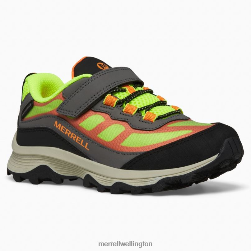 Moab Speed Low A/C Waterproof (MK266774) Merrell Kids 8VV6P1366 Shoes Grey/Hi Viz/Orange