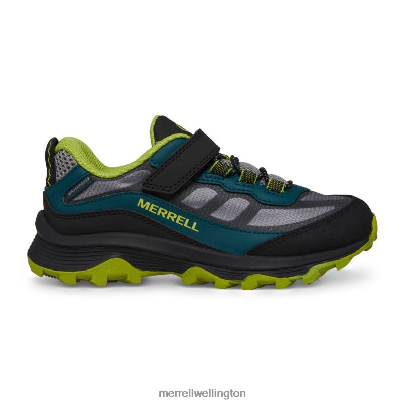 Moab Speed Low A/C Waterproof (MK267111) Merrell Kids 8VV6P1365 Shoes Deep Green/Black
