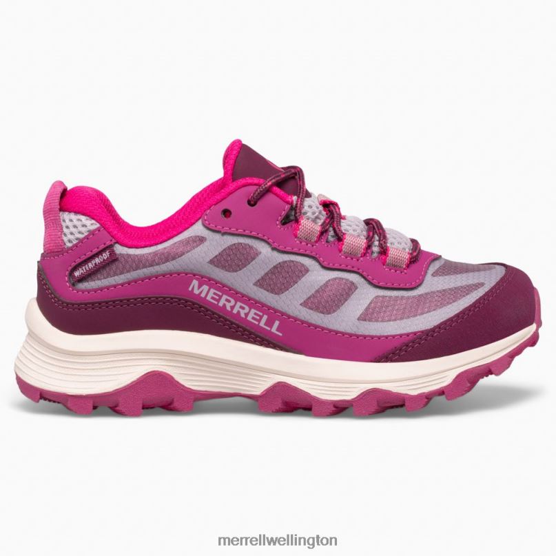 Moab Speed Low Waterproof (MK165980) Merrell Kids 8VV6P1376 Shoes Grey/Berry - Click Image to Close