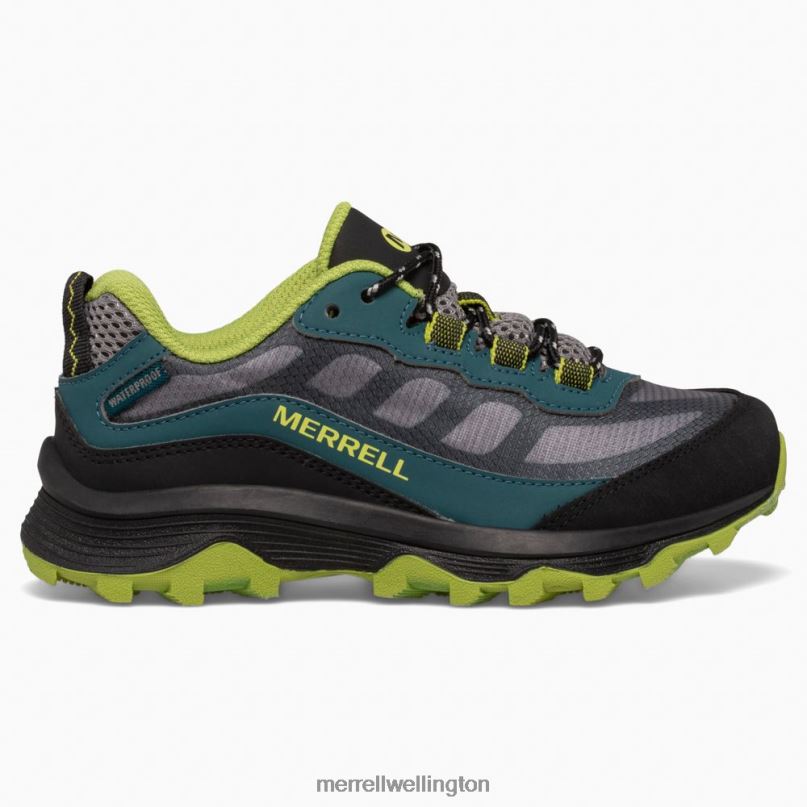 Moab Speed Low Waterproof (MK266264) Merrell Kids 8VV6P1370 Shoes Deep Green/Black - Click Image to Close