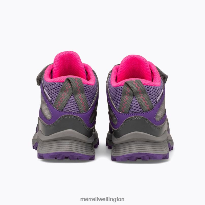 Moab Speed Mid A/C Waterproof (MK165209) Merrell Kids 8VV6P1387 Shoes Grey/Pink/Purple