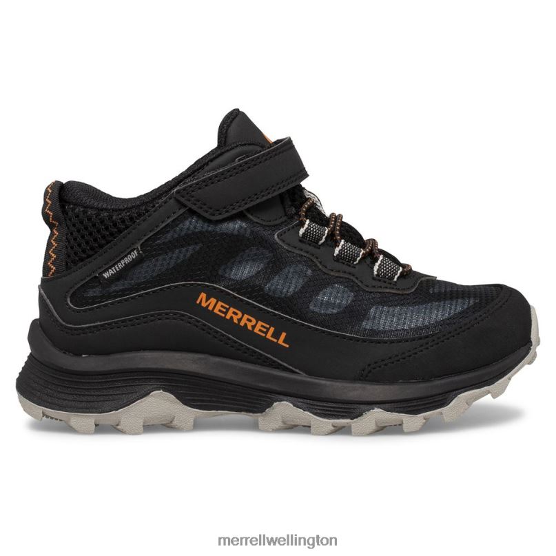 Moab Speed Mid A/C Waterproof (MK265951) Merrell Kids 8VV6P1385 Shoes Black