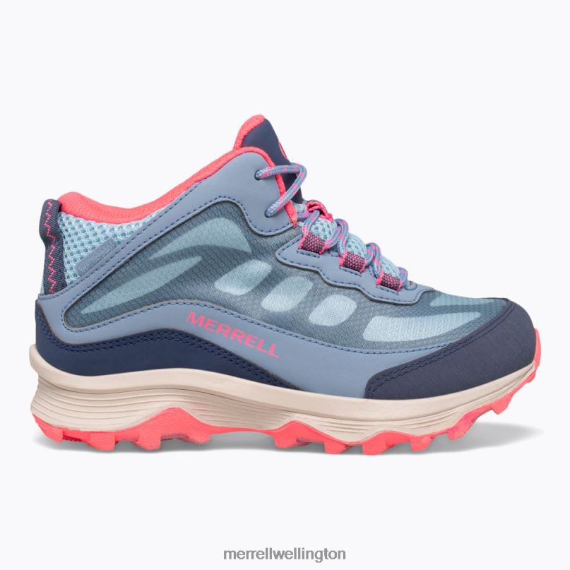 Moab Speed Mid Waterproof (MK165213) Merrell Kids 8VV6P1382 Shoes Dusty Blue/Coral
