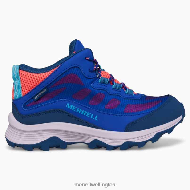 Moab Speed Mid Waterproof (MK166990) Merrell Kids 8VV6P1379 Shoes Blue/Berry/Turq
