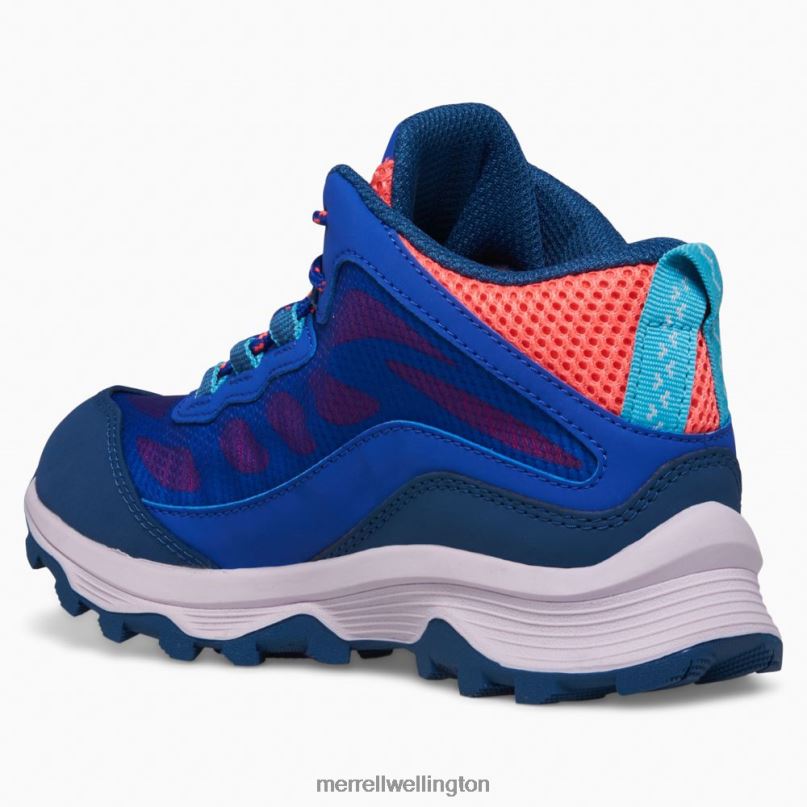 Moab Speed Mid Waterproof (MK166990) Merrell Kids 8VV6P1379 Shoes Blue/Berry/Turq