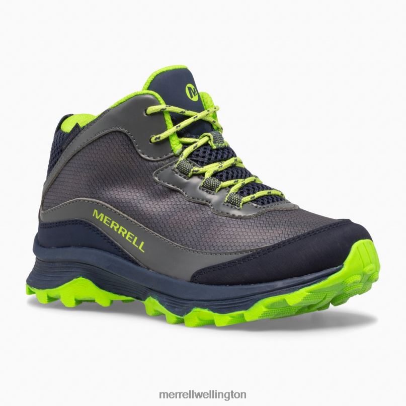 Moab Speed Mid Waterproof (MK265212) Merrell Kids 8VV6P1383 Shoes Navy/Grey/Lime