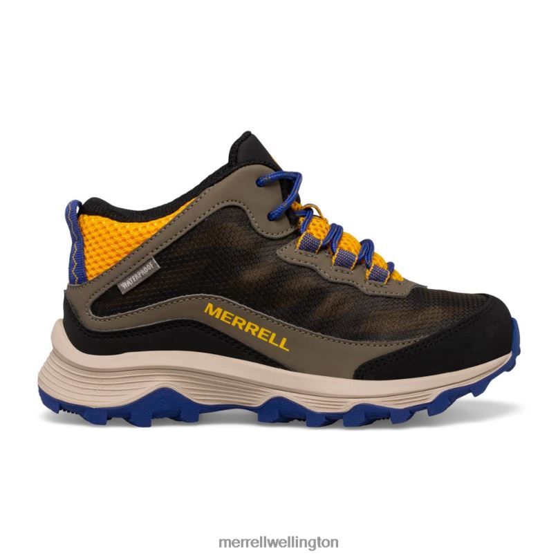 Moab Speed Mid Waterproof (MK266263) Merrell Kids 8VV6P1381 Shoes Cobalt/Gold