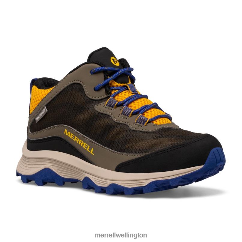 Moab Speed Mid Waterproof (MK266263) Merrell Kids 8VV6P1381 Shoes Cobalt/Gold