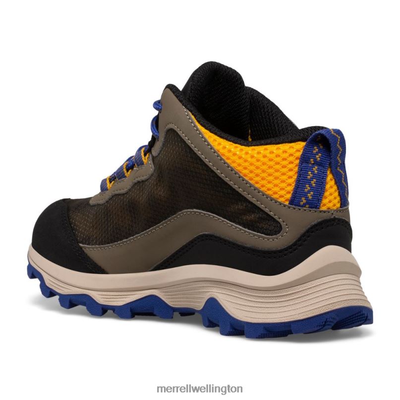 Moab Speed Mid Waterproof (MK266263) Merrell Kids 8VV6P1381 Shoes Cobalt/Gold