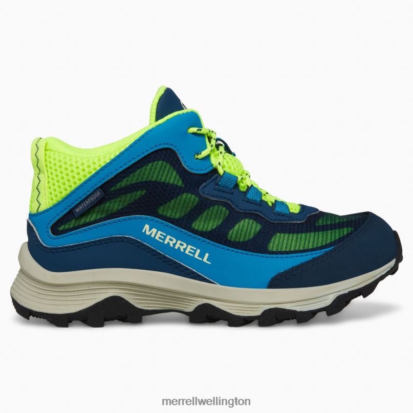 Moab Speed Mid Waterproof (MK266776) Merrell Kids 8VV6P1380 Shoes Navy/Hi Viz