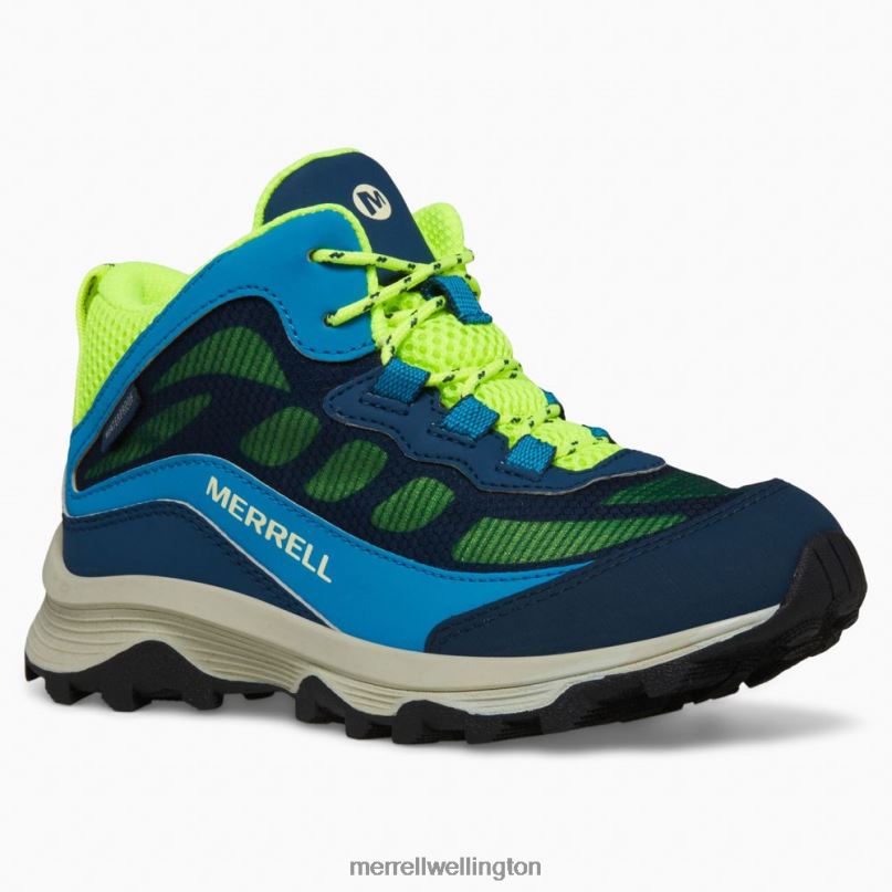 Moab Speed Mid Waterproof (MK266776) Merrell Kids 8VV6P1380 Shoes Navy/Hi Viz