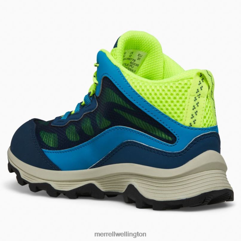 Moab Speed Mid Waterproof (MK266776) Merrell Kids 8VV6P1380 Shoes Navy/Hi Viz