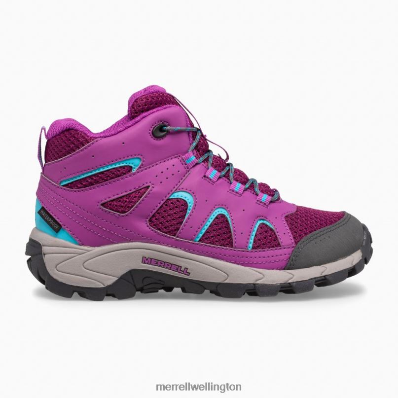 Oakcreek Mid Lace Waterproof Boot (MK164769) Merrell Kids 8VV6P1447 Shoes Paloma/Berry
