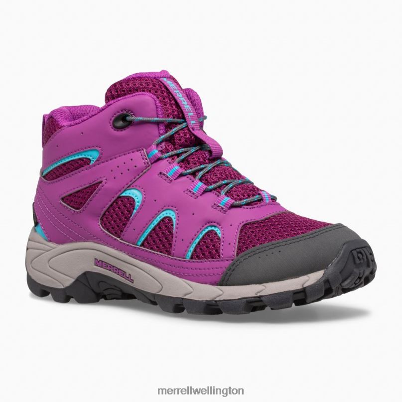 Oakcreek Mid Lace Waterproof Boot (MK164769) Merrell Kids 8VV6P1447 Shoes Paloma/Berry