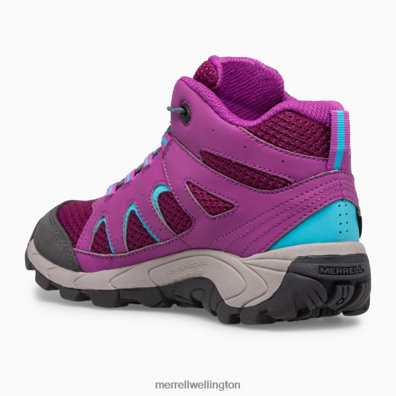 Oakcreek Mid Lace Waterproof Boot (MK164769) Merrell Kids 8VV6P1447 Shoes Paloma/Berry