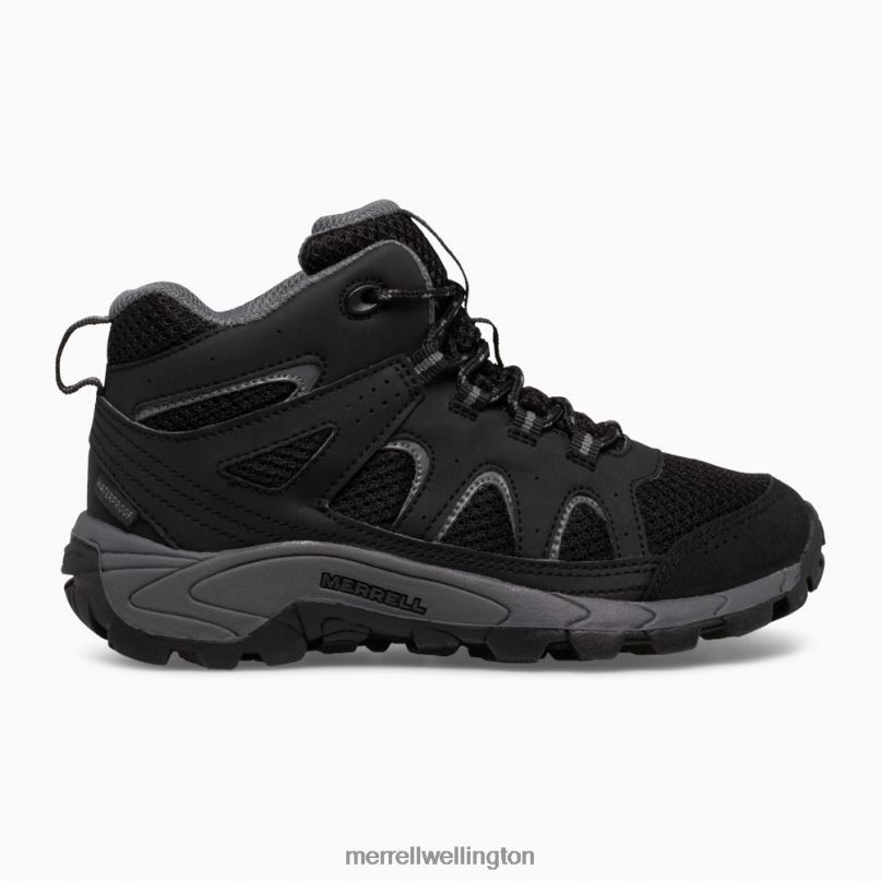 Oakcreek Mid Lace Waterproof Boot (MK265426) Merrell Kids 8VV6P1445 Shoes Black/Grey