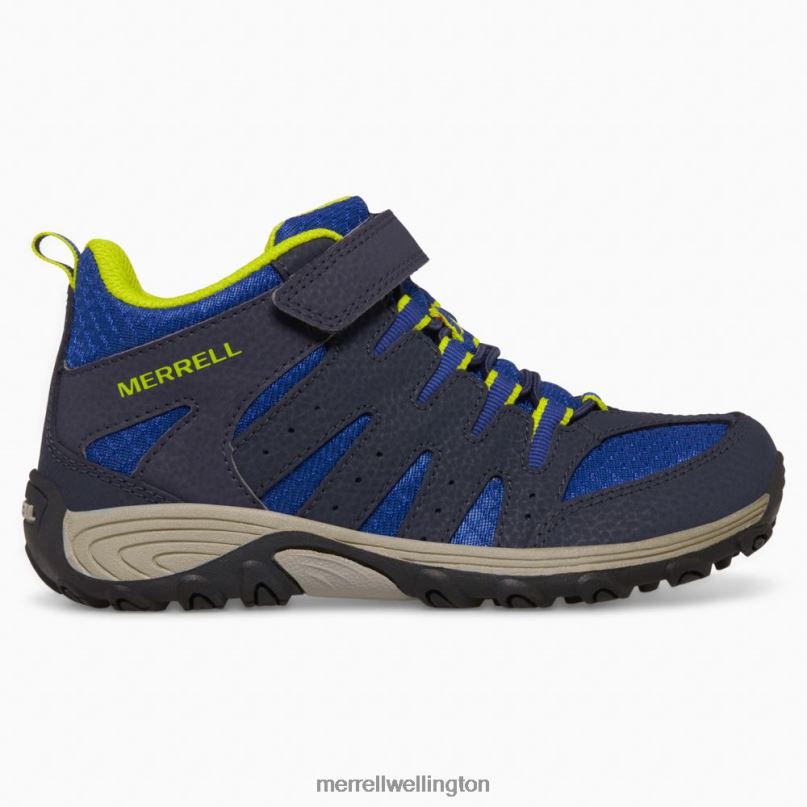 Outback Mid 2 Boot (MK265609) Merrell Kids 8VV6P1453 Shoes Navy/Lime - Click Image to Close
