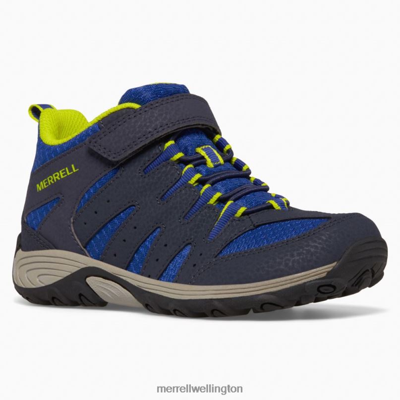 Outback Mid 2 Boot (MK265609) Merrell Kids 8VV6P1453 Shoes Navy/Lime