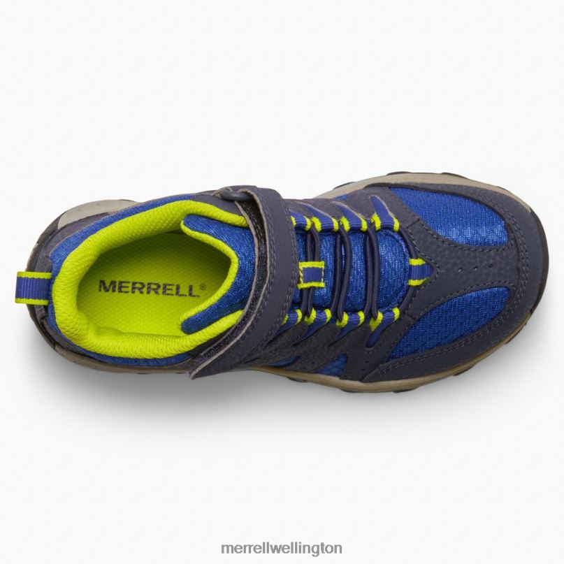 Outback Mid 2 Boot (MK265609) Merrell Kids 8VV6P1453 Shoes Navy/Lime