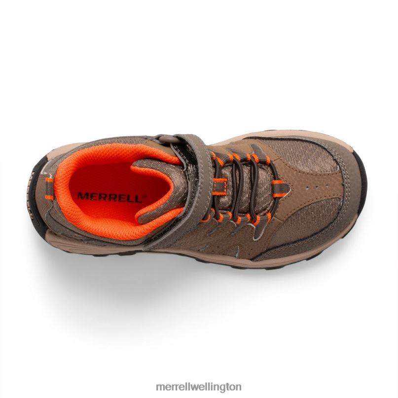 Outback Mid 2 Boot (MK266230) Merrell Kids 8VV6P1452 Shoes Gunsmoke/Clay